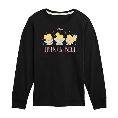 Disney Collection Little & Big Kid Girls Crew Neck Short Sleeve Regular Fit Tinker Bell Graphic T-Shirt