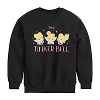 Disney Collection Little & Big Kid Girls Crew Neck Long Sleeve Tinker Bell Sweatshirt