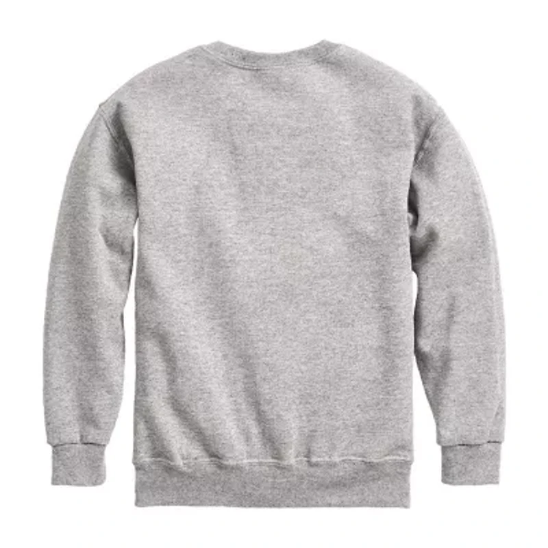 Disney Collection Little & Big Kid Girls Crew Neck Long Sleeve Minnie Mouse Sweatshirt