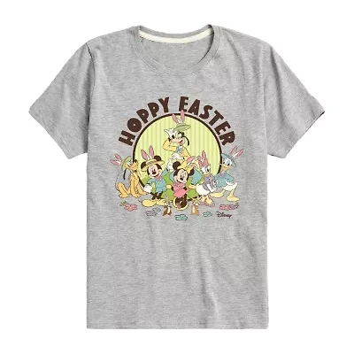 Disney Collection Little & Big Kid Girls Crew Neck Short Sleeve Regular Fit Mickey and Friends Graphic T-Shirt