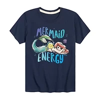 Disney Collection Little & Big Kid Girls Crew Neck Short Sleeve Regular Fit Ariel Graphic T-Shirt