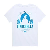 Disney Collection Little & Big Kid Girls Crew Neck Short Sleeve Regular Fit Cinderella Graphic T-Shirt