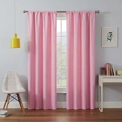 Eclipse Kendall Kids Thermaback Rod Pocket Energy Saving Blackout Single Curtain Panel