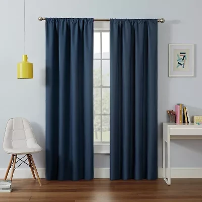 Eclipse Kendall Kids Thermaback Rod Pocket Energy Saving Blackout Single Curtain Panel