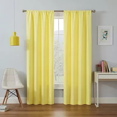 Eclipse Kendall Kids Thermaback Rod Pocket Energy Saving Blackout Single Curtain Panel