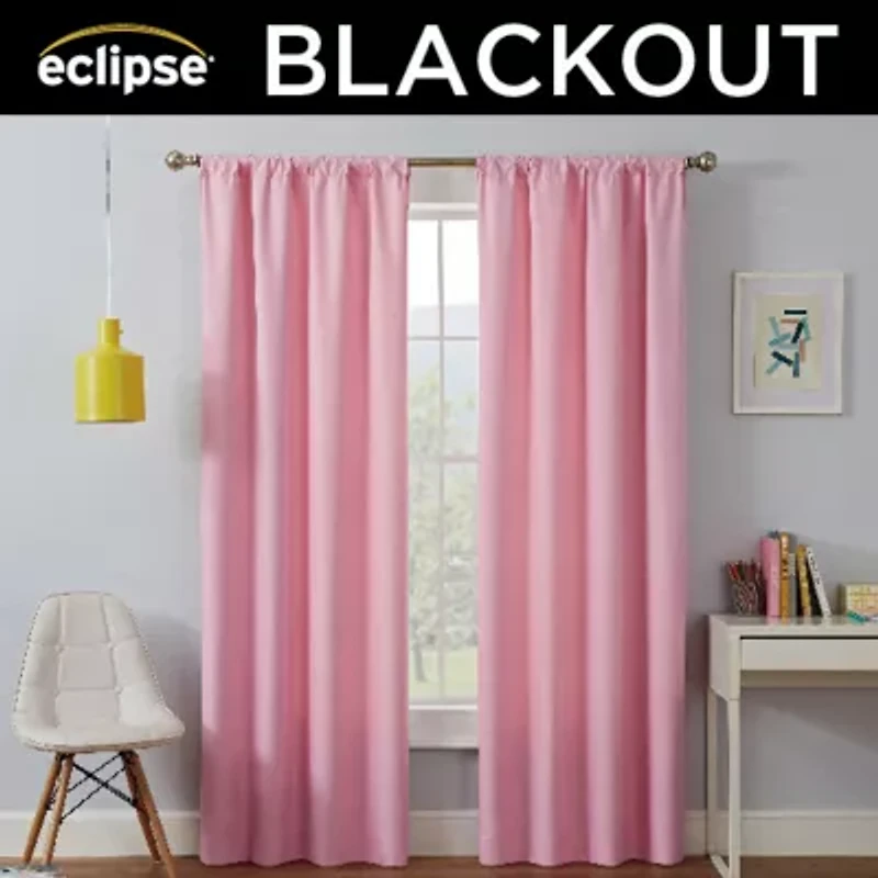 Eclipse Kendall Kids Thermaback Rod Pocket Energy Saving Blackout Single Curtain Panel
