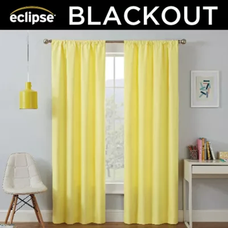 Eclipse Kendall Kids Thermaback Rod Pocket Energy Saving Blackout Single Curtain Panel