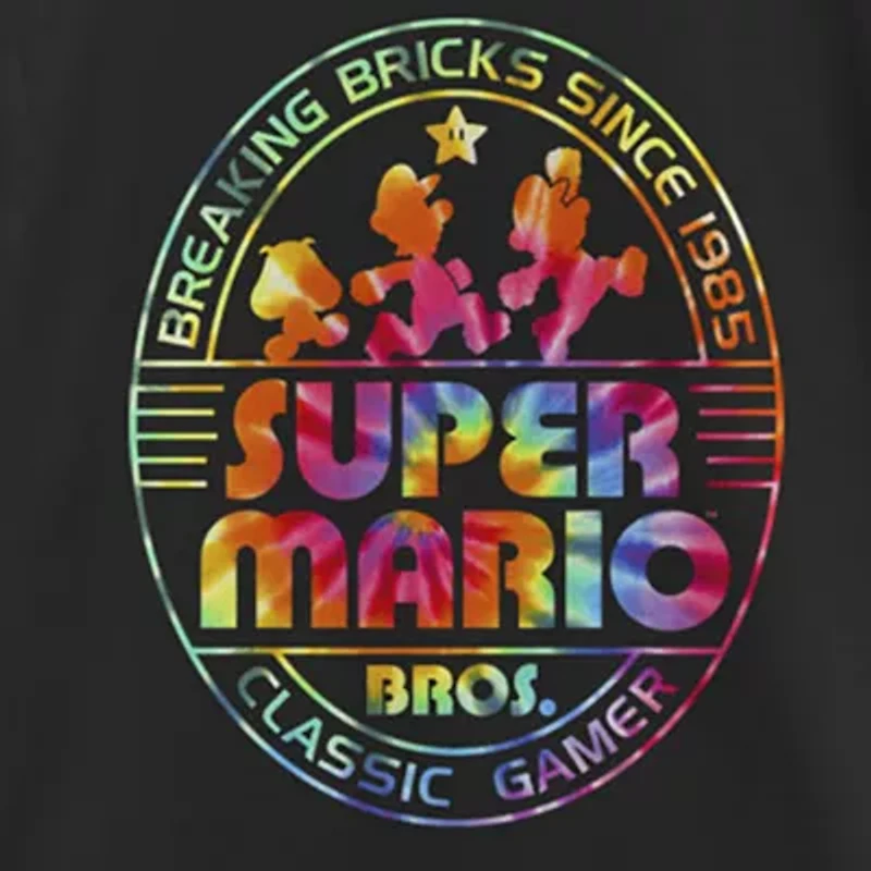 Little & Big Kid Girls Crew Neck Short Sleeve Regular Fit Super Mario Graphic T-Shirt