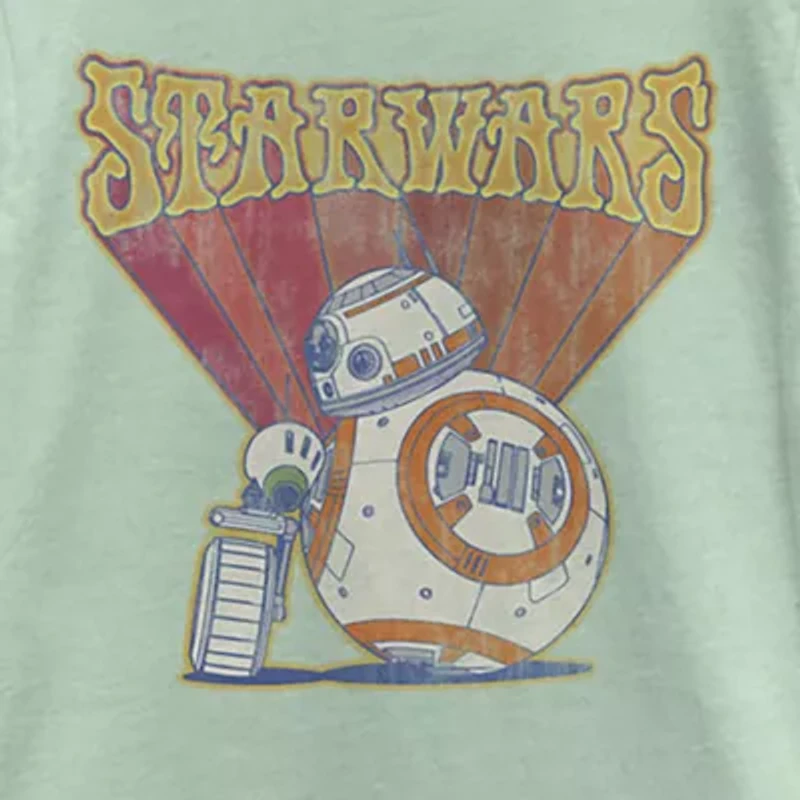 Big Kid Girls Crew Neck Short Sleeve Regular Fit Star Wars Graphic T-Shirt