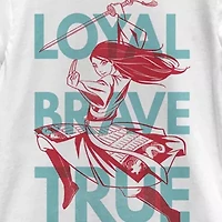 Little & Big Kid Girls Round Neck Short Sleeve Regular Fit Princess Mulan Graphic T-Shirt