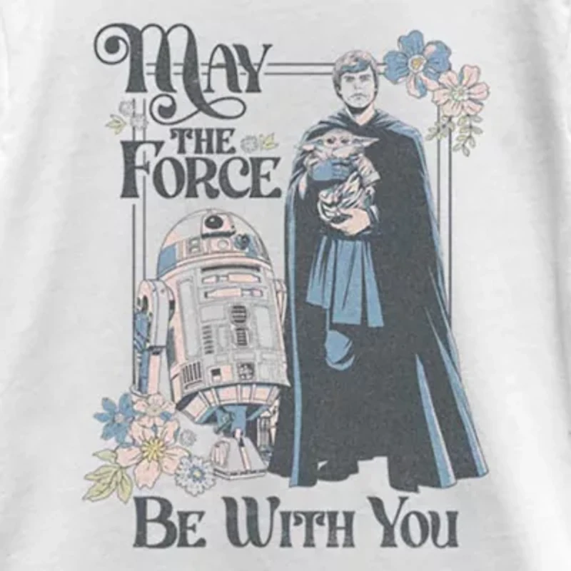 Little & Big Kid Girls Crew Neck Short Sleeve Slim Fit Star Wars Graphic T-Shirt