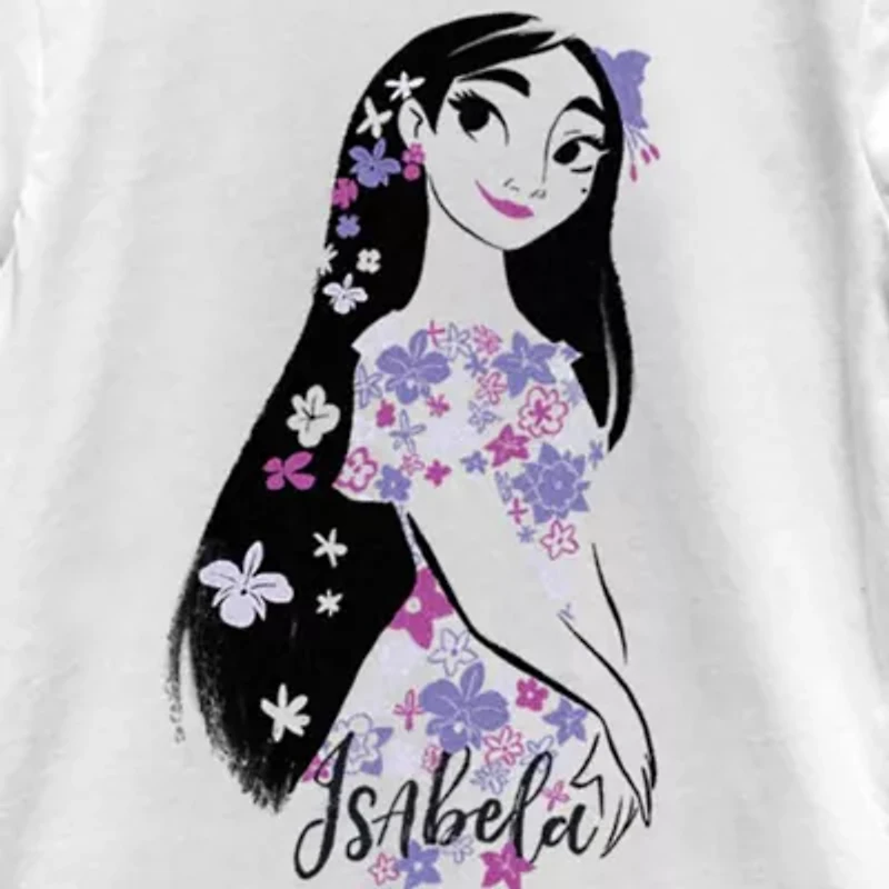 Disney Encanto Little & Big Kid Girls Crew Neck Short Sleeve Slim Fit Graphic T-Shirt