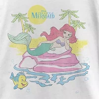 Disney Little & Big Kid Girls Crew Neck Short Sleeve Regular Fit Ariel Graphic T-Shirt