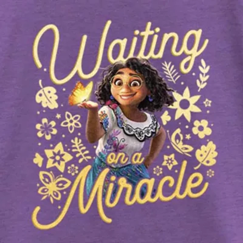 Disney Little & Big Kid Girls Crew Neck Short Sleeve Regular Fit Encanto Graphic T-Shirt