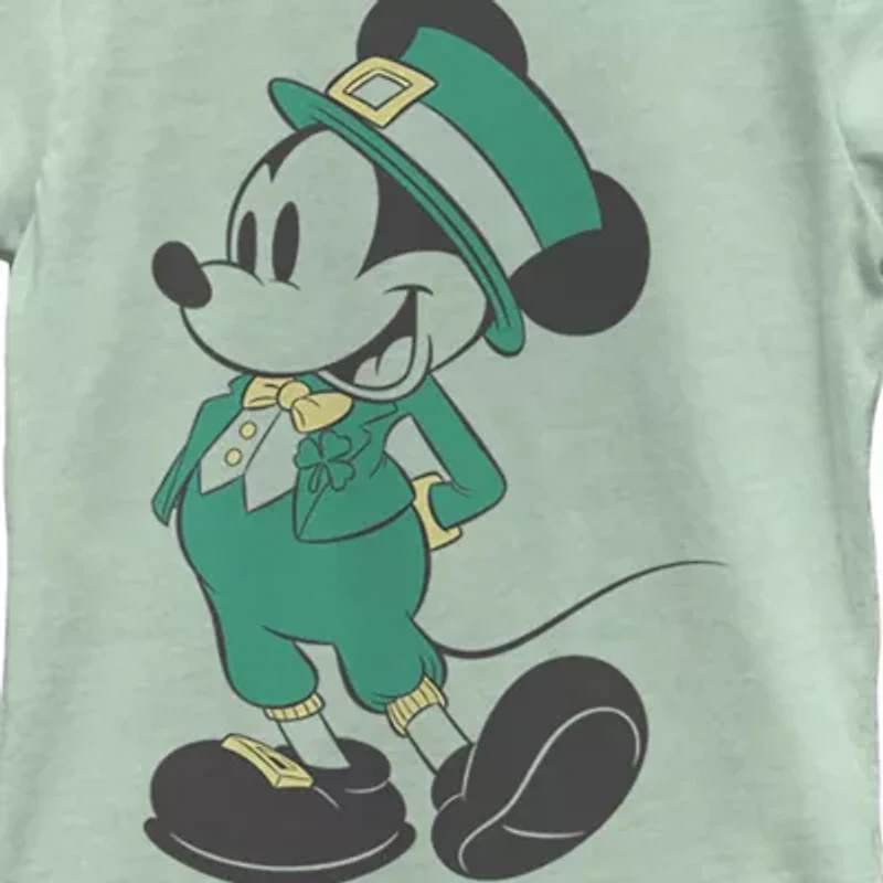 Disney Collection Little & Big Kid Girls Crew Neck Short Sleeve Regular Fit Mickey and Friends Mouse Graphic T-Shirt