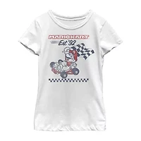 Mario Little & Big Kid Girls Round Neck Short Sleeve Regular Fit Graphic T-Shirt