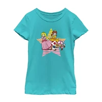 Little & Big Kid Girls Round Neck Short Sleeve Regular Fit Nintendo Graphic T-Shirt
