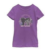 Big Kid Girls Round Neck Short Sleeve Regular Fit MTV Graphic T-Shirt