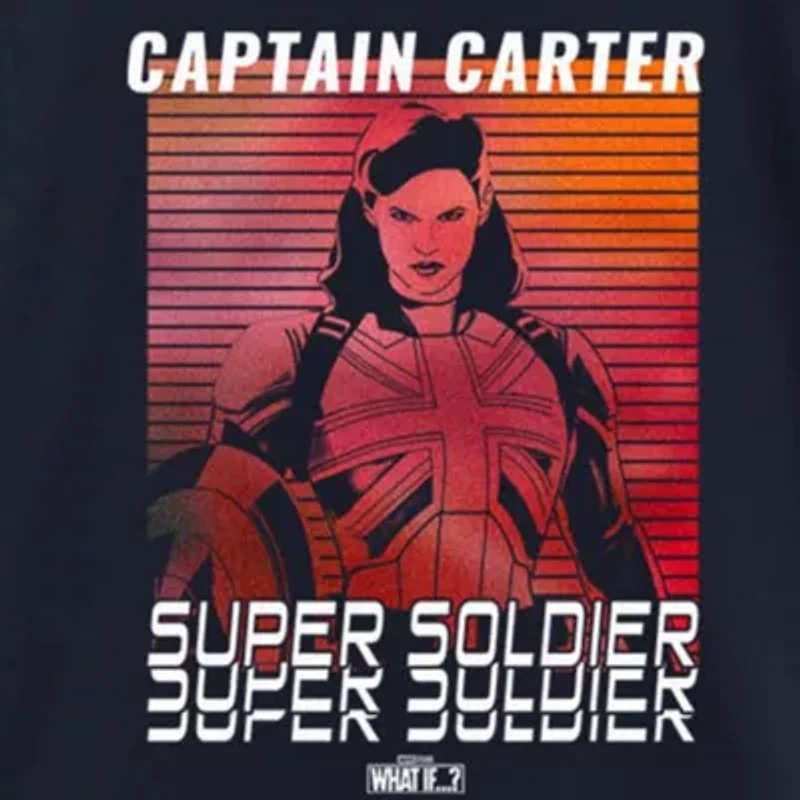 Captain Carter Little & Big Kid Girls Crew Neck Short Sleeve Slim Fit Marvel Graphic T-Shirt
