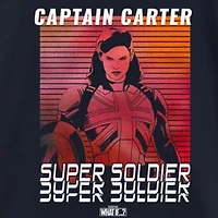 Captain Carter Little & Big Kid Girls Crew Neck Short Sleeve Slim Fit Marvel Graphic T-Shirt