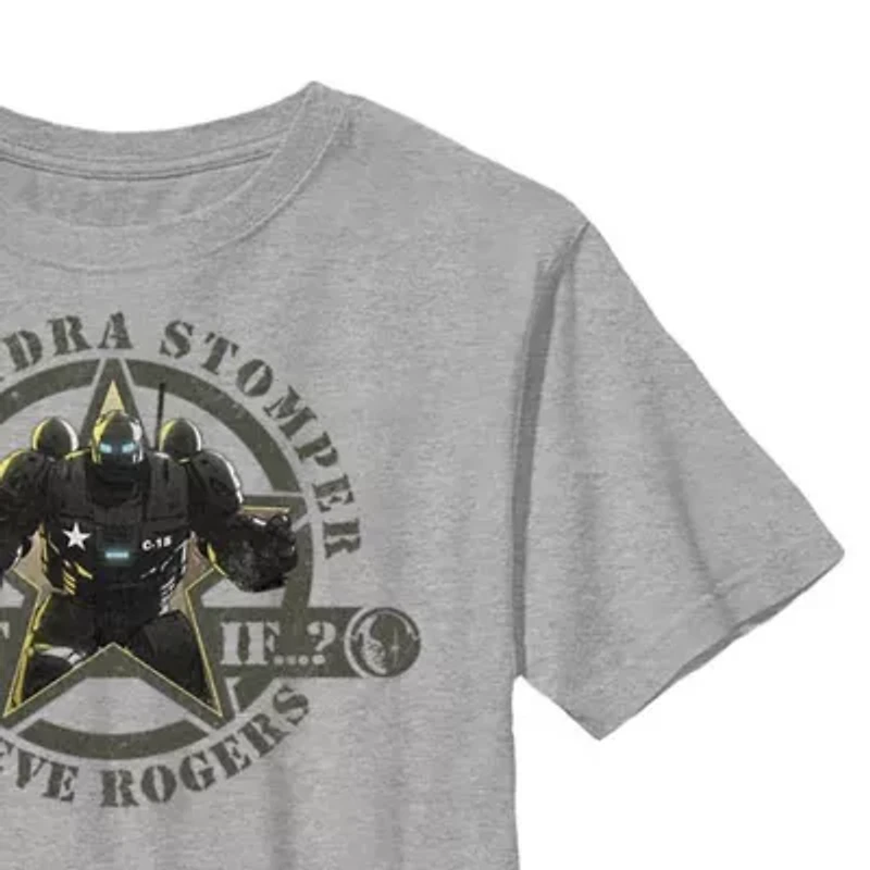 Steve Rodgers Hydra Little & Big Kid Boys Crew Neck Short Sleeve Slim Fit Avengers Marvel Graphic T-Shirt