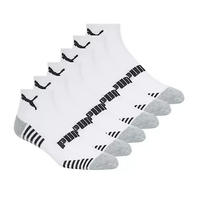 PUMA Mens Multi-Pack 6 Pair Quarter Ankle Socks
