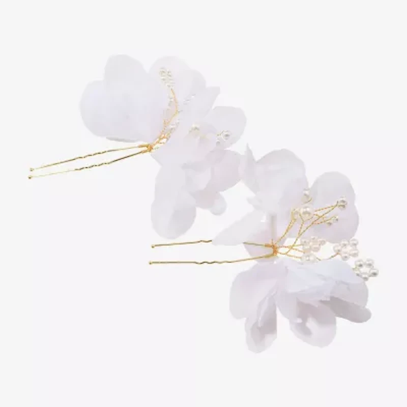 Bijoux Bar Flower 2-pc. White Bobby Pin