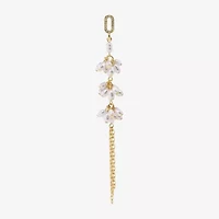 Bijoux Bar Gold Tone Womens Glass Simulated Pearl Flower Drop Earrings