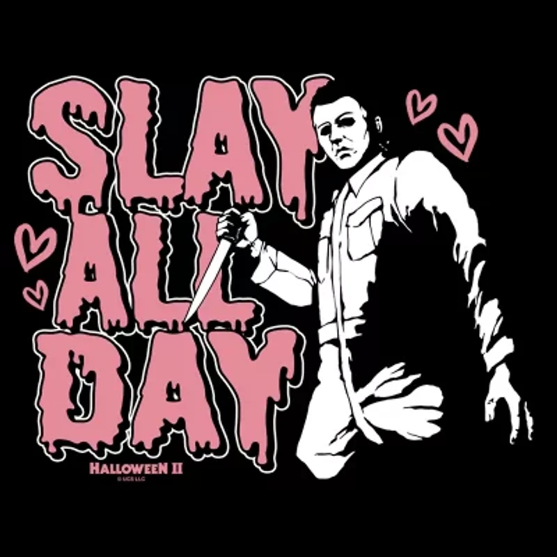 Halloween Slay All Day Tee Womens Crew Neck Short Sleeve Regular Fit Juniors Graphic T-Shirt