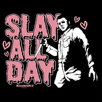 Halloween Slay All Day Tee Womens Crew Neck Short Sleeve Regular Fit Juniors Graphic T-Shirt