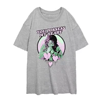 The Exorcist You Possess My Heart Womens Juniors Crew Neck Short Sleeve Regular Fit Graphic T-Shirt