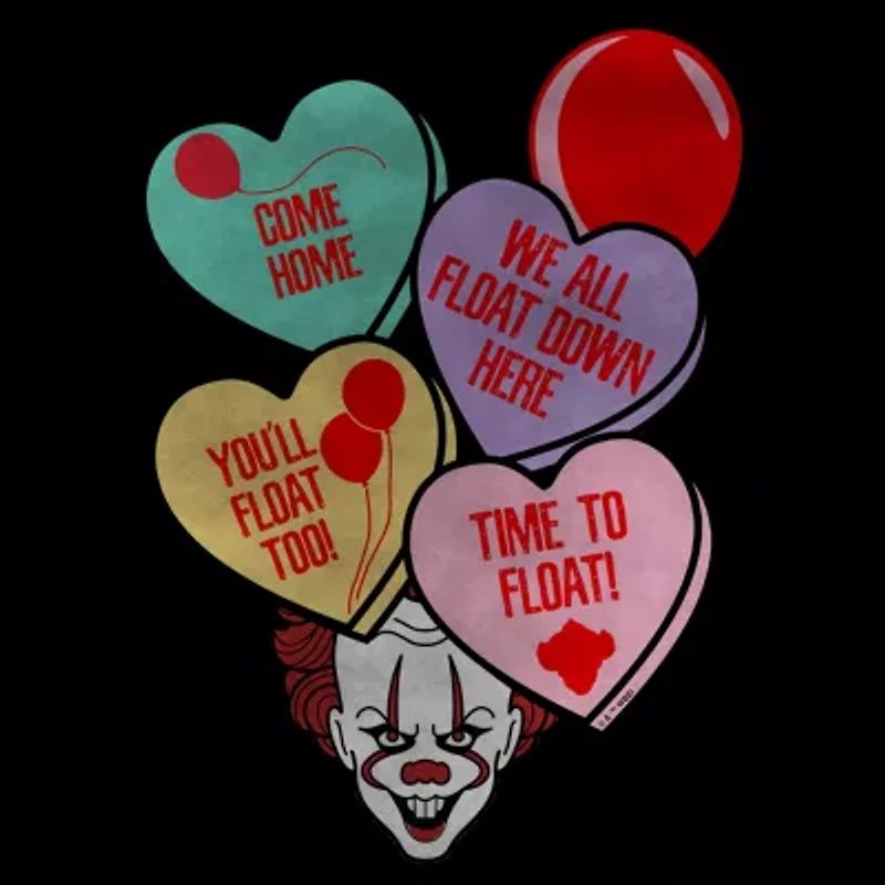 It Candy Corny Hearts Tee Womens Juniors Crew Neck Short Sleeve Regular Fit Graphic T-Shirt