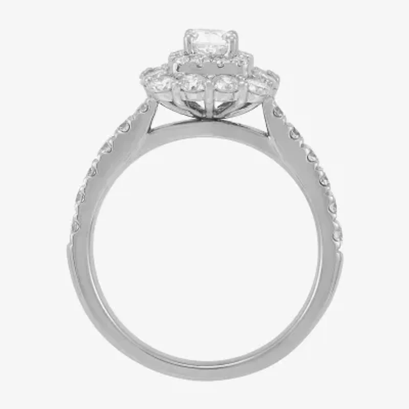 Limited Quantities! Womens 1 1/2 CT. T.W. Natural White Diamond 14K White Gold Engagement Ring
