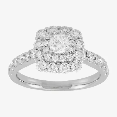 Limited Quantities! Womens 1 1/2 CT. T.W. Natural White Diamond 14K White Gold Engagement Ring