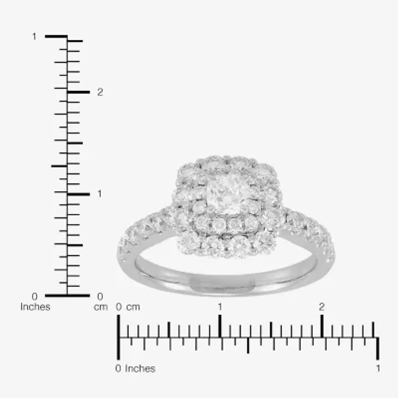 Limited Quantities! Womens 1 1/2 CT. T.W. Natural White Diamond 14K White Gold Engagement Ring