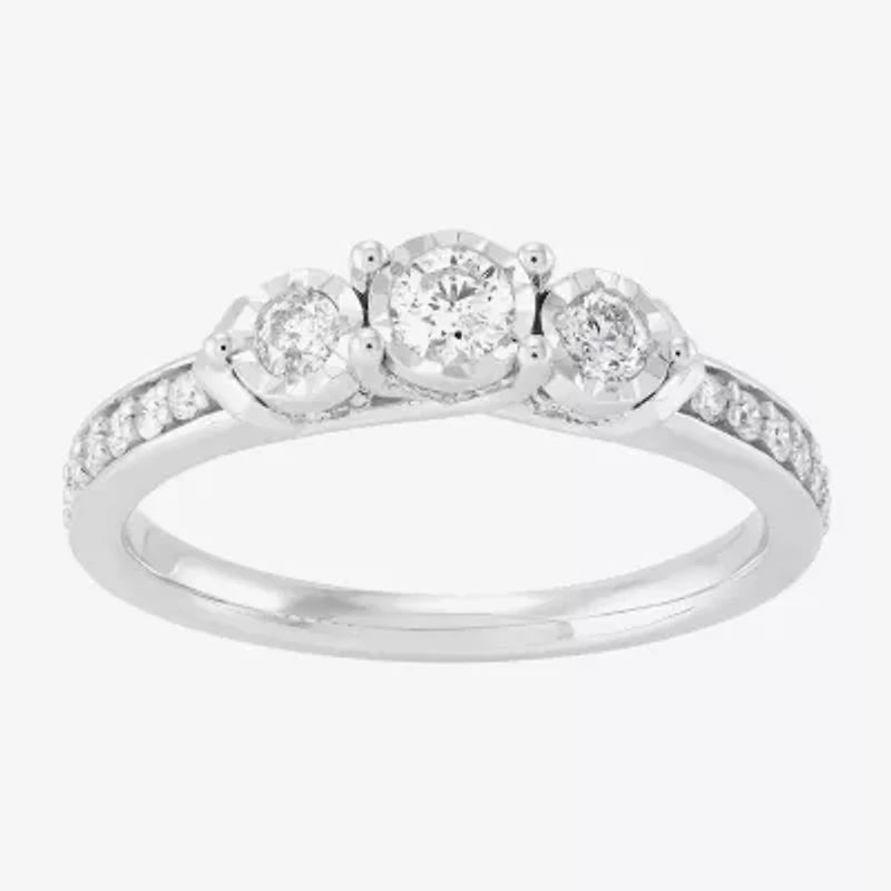 Limited Quantities! Womens 1/ CT. T.W. Natural White Diamond 10K White Gold Engagement Ring