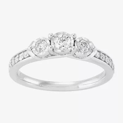 Limited Quantities! Womens 1/ CT. T.W. Natural White Diamond 10K White Gold Engagement Ring