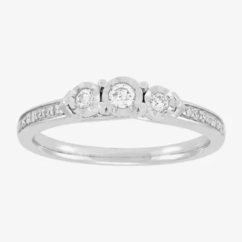 Limited Quantities! Womens 1/4 CT. T.W. Natural White Diamond 10K White Gold Engagement Ring
