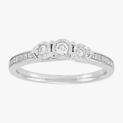Limited Quantities! Womens 1/4 CT. T.W. Natural White Diamond 10K White Gold Engagement Ring