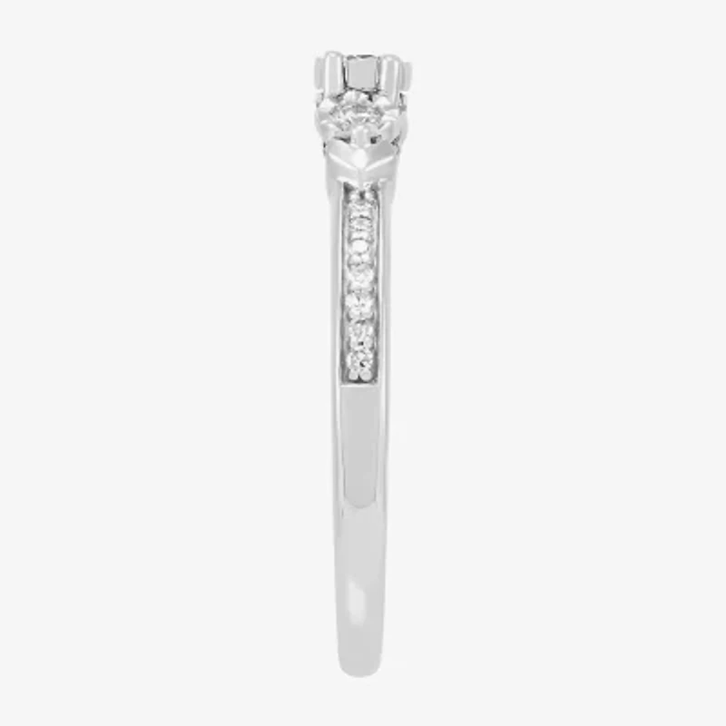 Limited Quantities! Womens 1/4 CT. T.W. Natural White Diamond 10K White Gold Engagement Ring