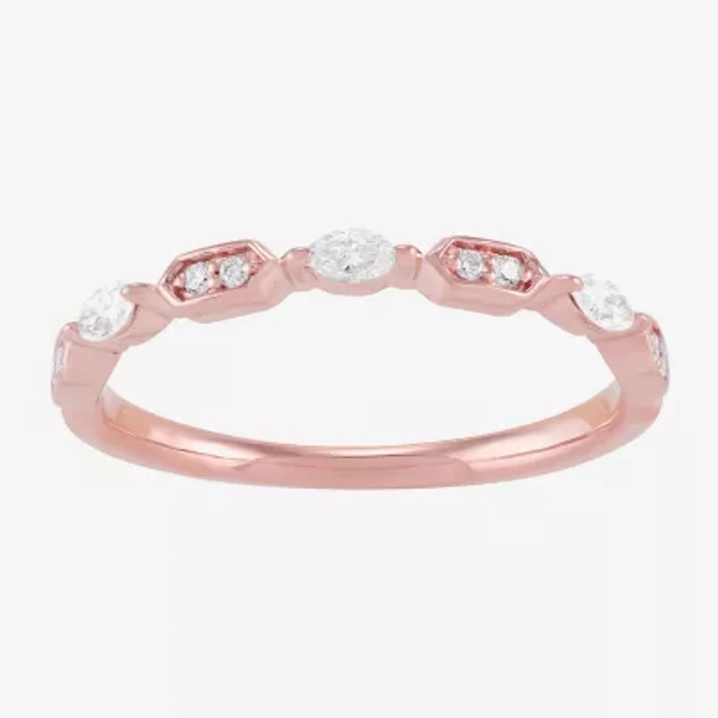 Limited Quantities! Womens 1/5 CT. Natural White Diamond 10K Rose Gold Band