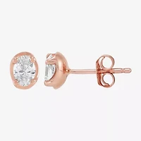 Limited Quantities! 1/2 CT. T.W. Natural White Diamond 10K Rose Gold 5.9mm Oval Stud Earrings