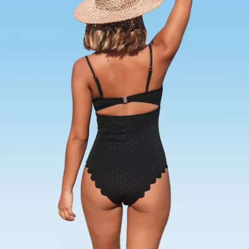 CUPSHE Swimwear Womens Easy-on + Easy-off One Piece Swimsuit