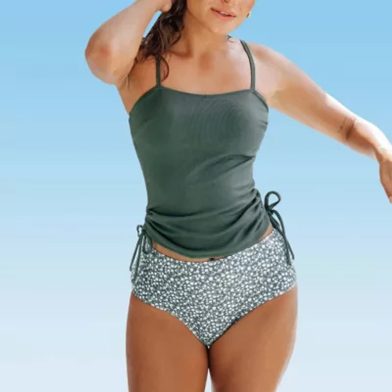 CUPSHE Swimwear Big Kid Womens Floral 2-pc. Trunk Set