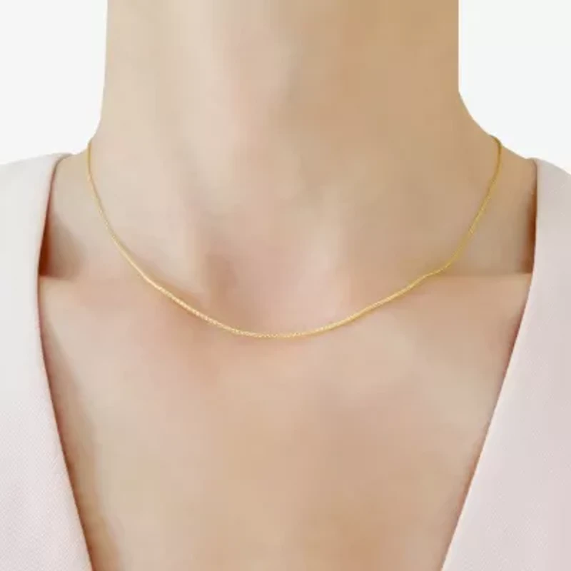 Unisex Adult 14K Gold 16 Inch Wheat Chain Necklace