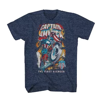 Mens Short Sleeve Captain America Graphic T-Shirt