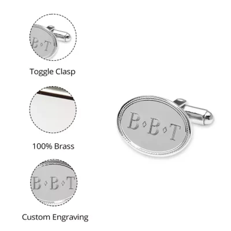 Personalized Oval Cuff Links