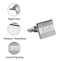 Personalized Wave Pattern Cuff Links