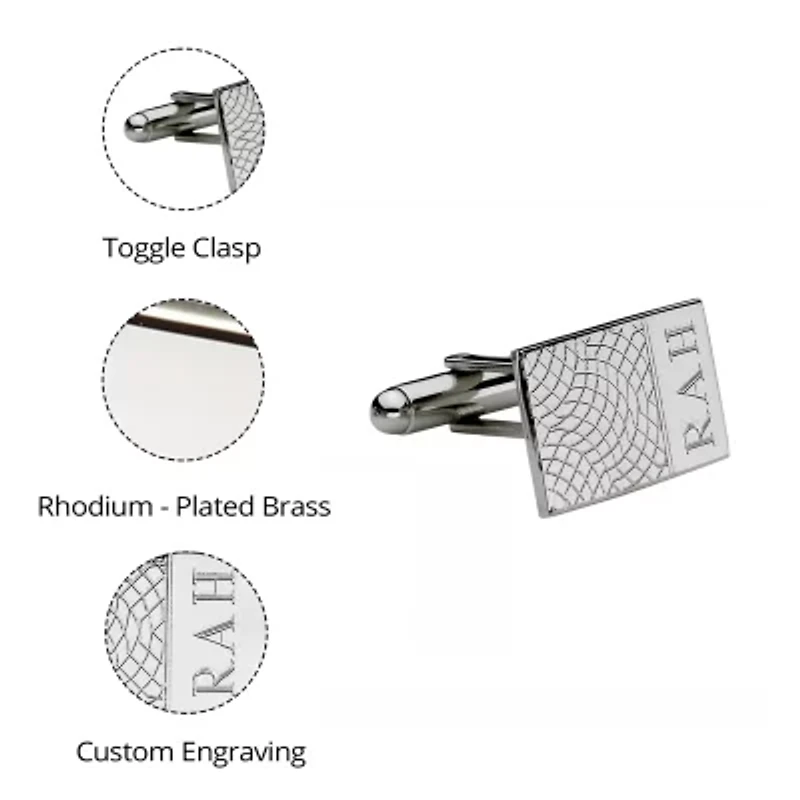 Personalized Snakeskin Pattern Cuff Links