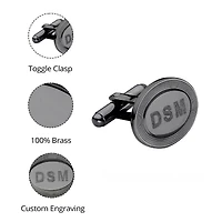 Personalized Oval 5-Line Border Cuff Links